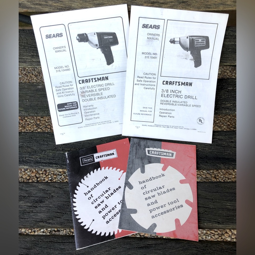 Craftsman 3/8” Drill And Table Saw Booklets